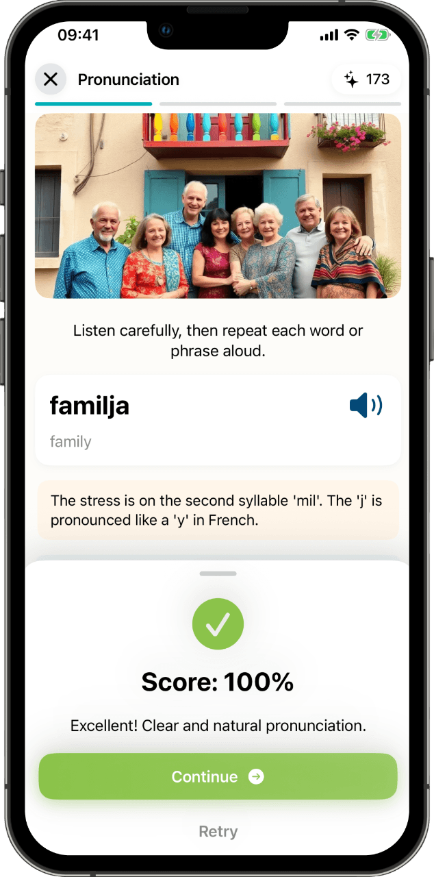 Kelmet pronunciation exercise screenshot